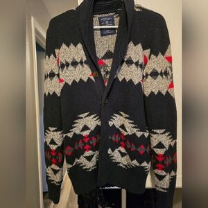 American Eagle Outfitters Navy and Red Cardigan